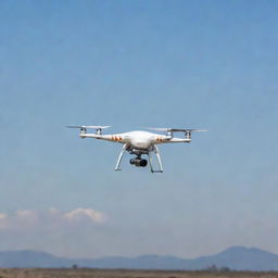 A high-tech unmanned aerial vehicle (UAV) also known as a drone, soaring high in the sky.