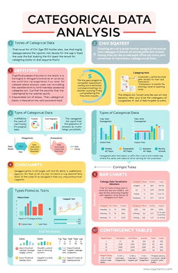 A comprehensive and visually engaging infographic illustrating the concept of categorical data analysis