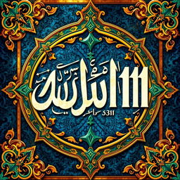 A vivid depiction of 'Abjad 1111', an intricate artistic representation featuring stylized Arabic calligraphy