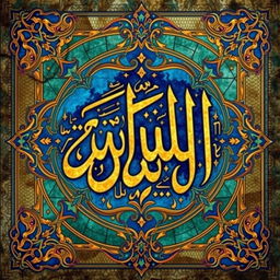 A vivid depiction of 'Abjad 1111', an intricate artistic representation featuring stylized Arabic calligraphy
