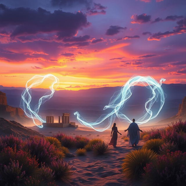 An artistic interpretation of 'ظهور ۱۱۱۱', showcasing a mystical landscape at twilight