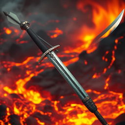A captivating scene featuring the world engulfed in volcanic lava and fire, with intense fiery colors creating a dramatic backdrop