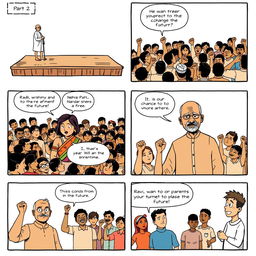 A comic strip consisting of six panels