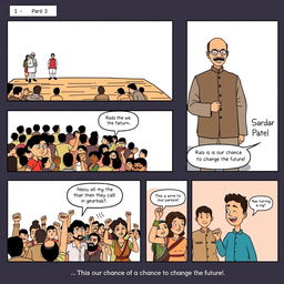 A comic strip consisting of six panels