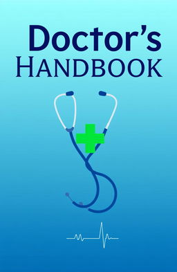 A vibrant and professional cover page for a doctor's booklet, featuring an elegant stethoscope intertwined with a green medical cross symbol in the center
