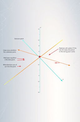 A detailed illustration of a solution point, showcasing a 3D diagram with intersecting lines and a well-labeled Cartesian coordinate system