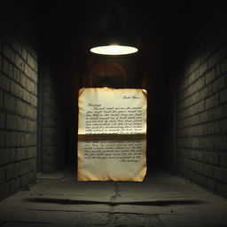 A dark street background featuring an old, vintage letter placed prominently in the center