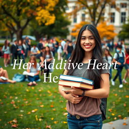 A vibrant university campus setting bustling with students
