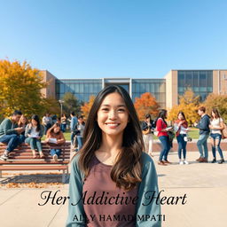 A vibrant university campus scene depicting the essence of student life
