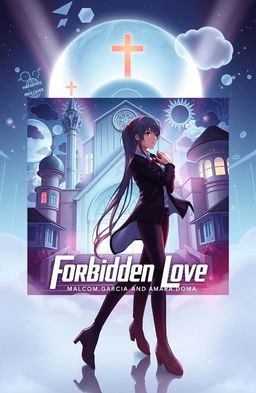 The album cover for "Forbidden Love" by Malcom Garcia & Amara Doma showcases a visually striking futuristic theme