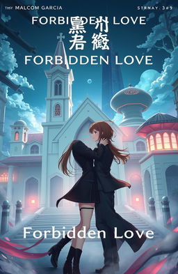The album cover for "Forbidden Love" by Malcom Garcia & Amara Doma showcases a visually striking futuristic theme