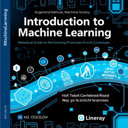 A visually engaging cover for the book titled 'Introduction to Machine Learning', authored by M