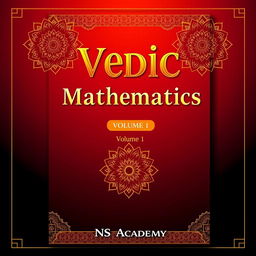A striking cover design for a book titled 'Vedic Mathematics, Volume 1' by NS Academy