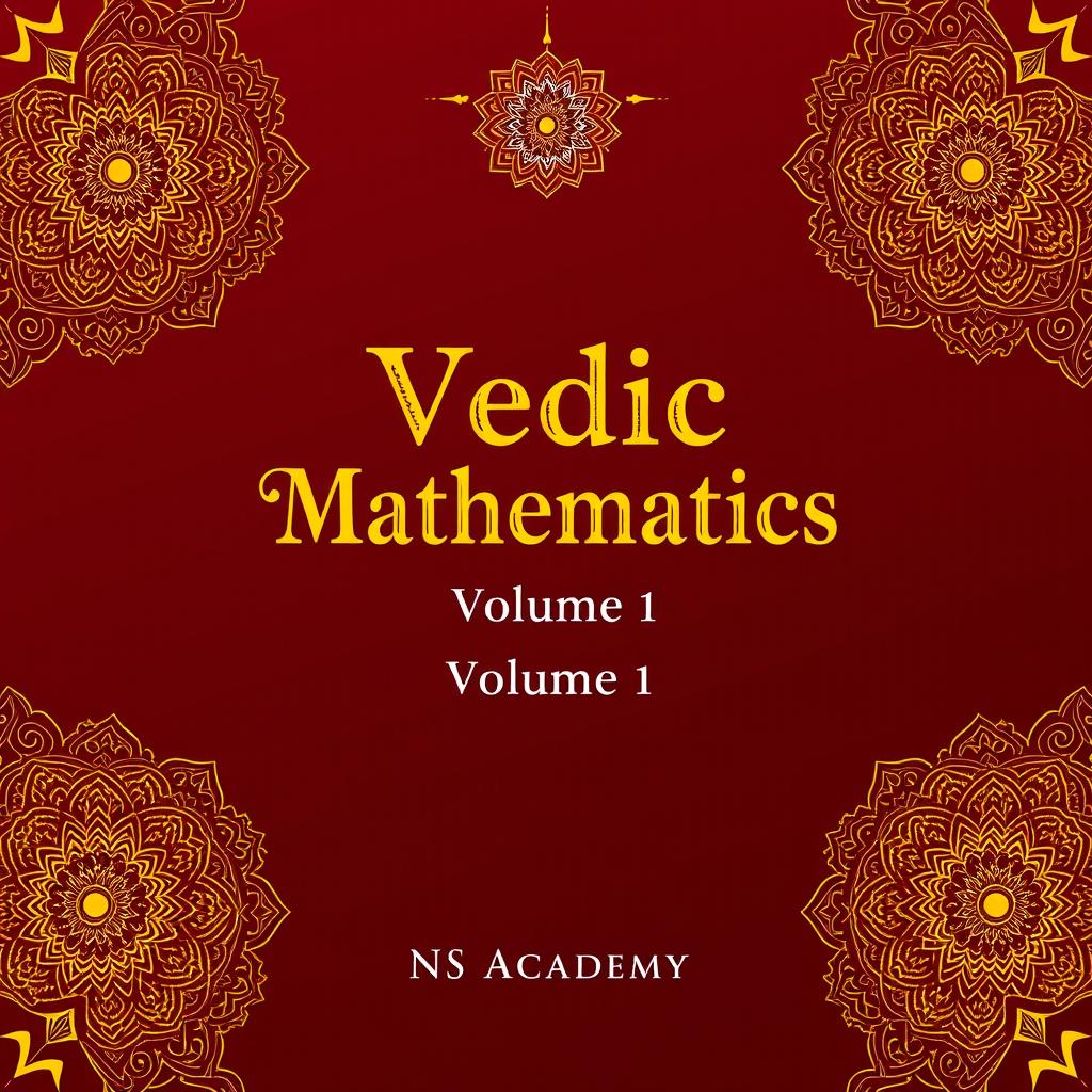 A striking cover design for a book titled 'Vedic Mathematics, Volume 1' by NS Academy