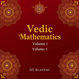 A striking cover design for a book titled 'Vedic Mathematics, Volume 1' by NS Academy