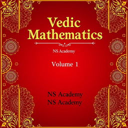 A striking cover design for a book titled 'Vedic Mathematics, Volume 1' by NS Academy