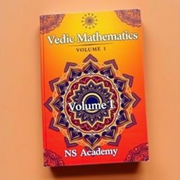 An eye-catching book cover for 'Vedic Mathematics, Volume 1' by NS Academy