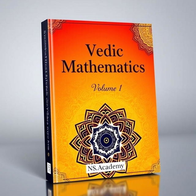 An eye-catching book cover for 'Vedic Mathematics, Volume 1' by NS Academy