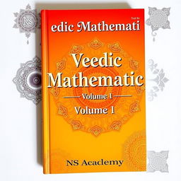 An eye-catching book cover for 'Vedic Mathematics, Volume 1' by NS Academy