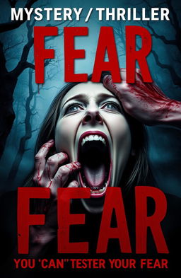 A chilling book cover for a Mystery/Thriller titled 'Fear', featuring the subtitle 'You can’t escape from your fear'