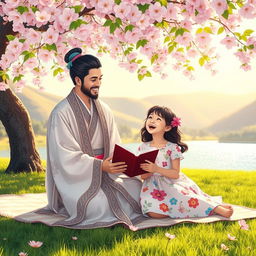 A heartwarming scene depicting a young Semenarian man and a girl in a picturesque park setting
