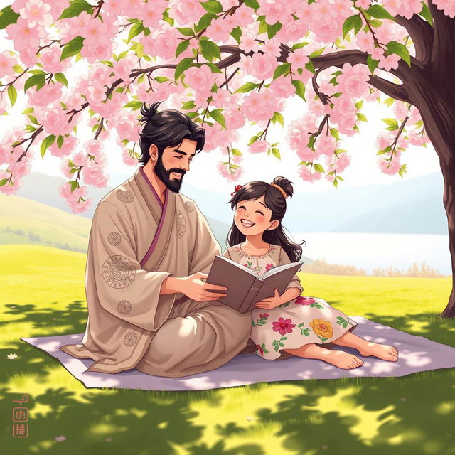 A heartwarming scene depicting a young Semenarian man and a girl in a picturesque park setting