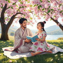 A heartwarming scene depicting a young Semenarian man and a girl in a picturesque park setting