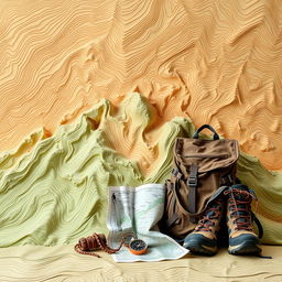 A topography contour background showcasing intricate elevation lines in an array of earthy tones, such as greens and browns, creating a stunning visual of a mountainous landscape