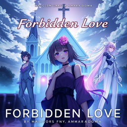 Futuristic album cover art for "Forbidden Love" by Malcom Garcia & Amara Doma