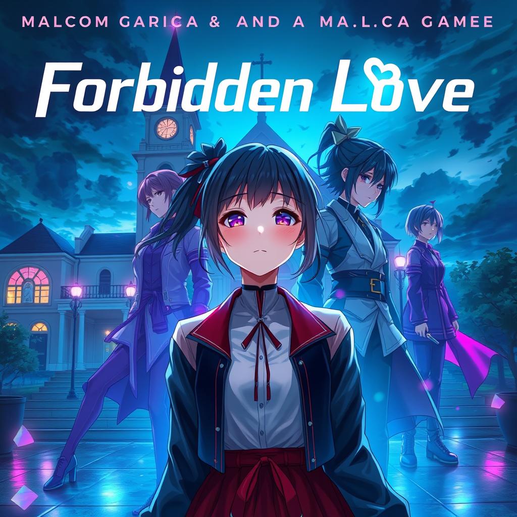 Futuristic album cover art for "Forbidden Love" by Malcom Garcia & Amara Doma