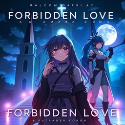 Futuristic album cover art for "Forbidden Love" by Malcom Garcia & Amara Doma