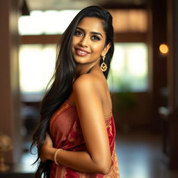 A hot, sexy, and beautiful Indian woman, exuding confidence and allure