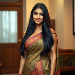 A hot, sexy, and beautiful Indian woman, exuding confidence and allure