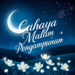 A captivating book cover for the title 'Cahaya Malam Pengampunan'