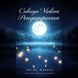 A visually stunning book cover for 'Cahaya Malam Pengampunan'