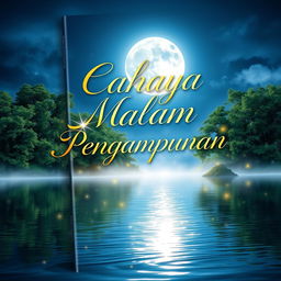 A visually stunning book cover for 'Cahaya Malam Pengampunan'