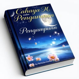 A beautifully crafted book cover for 'Cahaya Malam Pengampunan' by Nicholas Dwitama