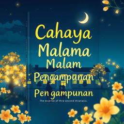 An evocative book cover for 'Cahaya Malam Pengampunan' with a school theme, representing the essence of forgiveness and growth during middle school years