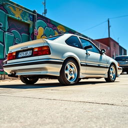 A stunning Honda Civic EF from 1985 in a pristine pearl white color, showcasing its classic lines and distinctive features