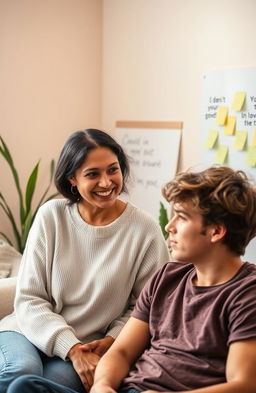 A serene and inviting setting exemplifying the process of Motivational Interviewing