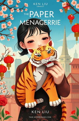 A thought-provoking art piece illustrating the themes of identity and cultural heritage in 'The Paper Menagerie' by Ken Liu