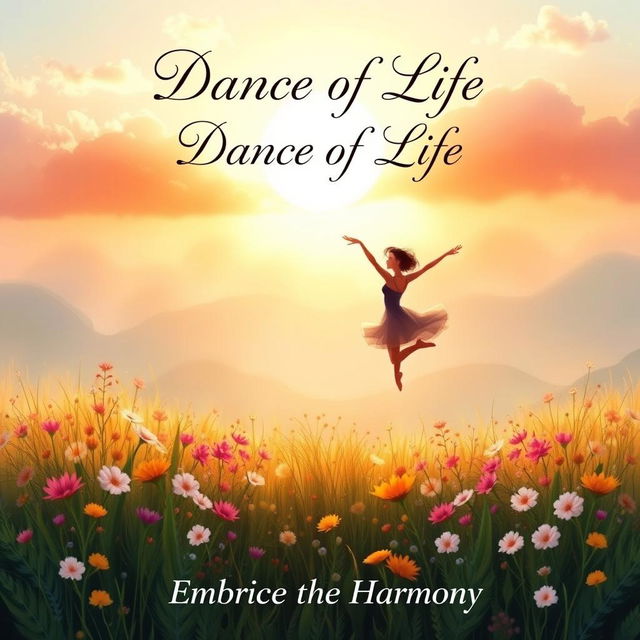 A stunning front cover design for a book titled 'Dance of Life: Embrace the Harmony'