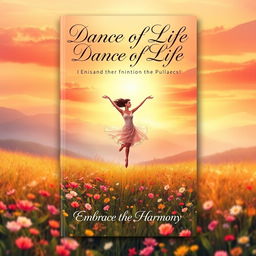 A stunning front cover design for a book titled 'Dance of Life: Embrace the Harmony'