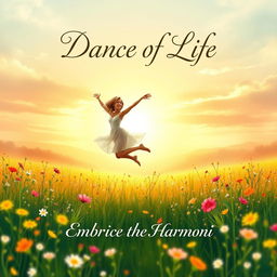 A stunning front cover design for a book titled 'Dance of Life: Embrace the Harmony'