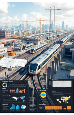 A comprehensive and detailed analysis of a metro rail project, showcasing the construction process, architecture, and engineering involved