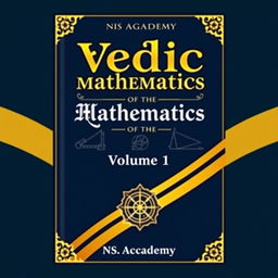 A striking and informative book cover for 'Vedic Mathematics, Volume 1' published by NS Academy