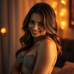 A stunningly beautiful woman with an appealing physique, characterized by a curvy figure