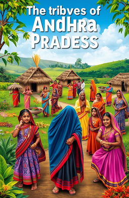 A vibrant scene depicting the diverse tribes of Andhra Pradesh, showcasing their traditional attire, unique cultural practices, and rich heritage