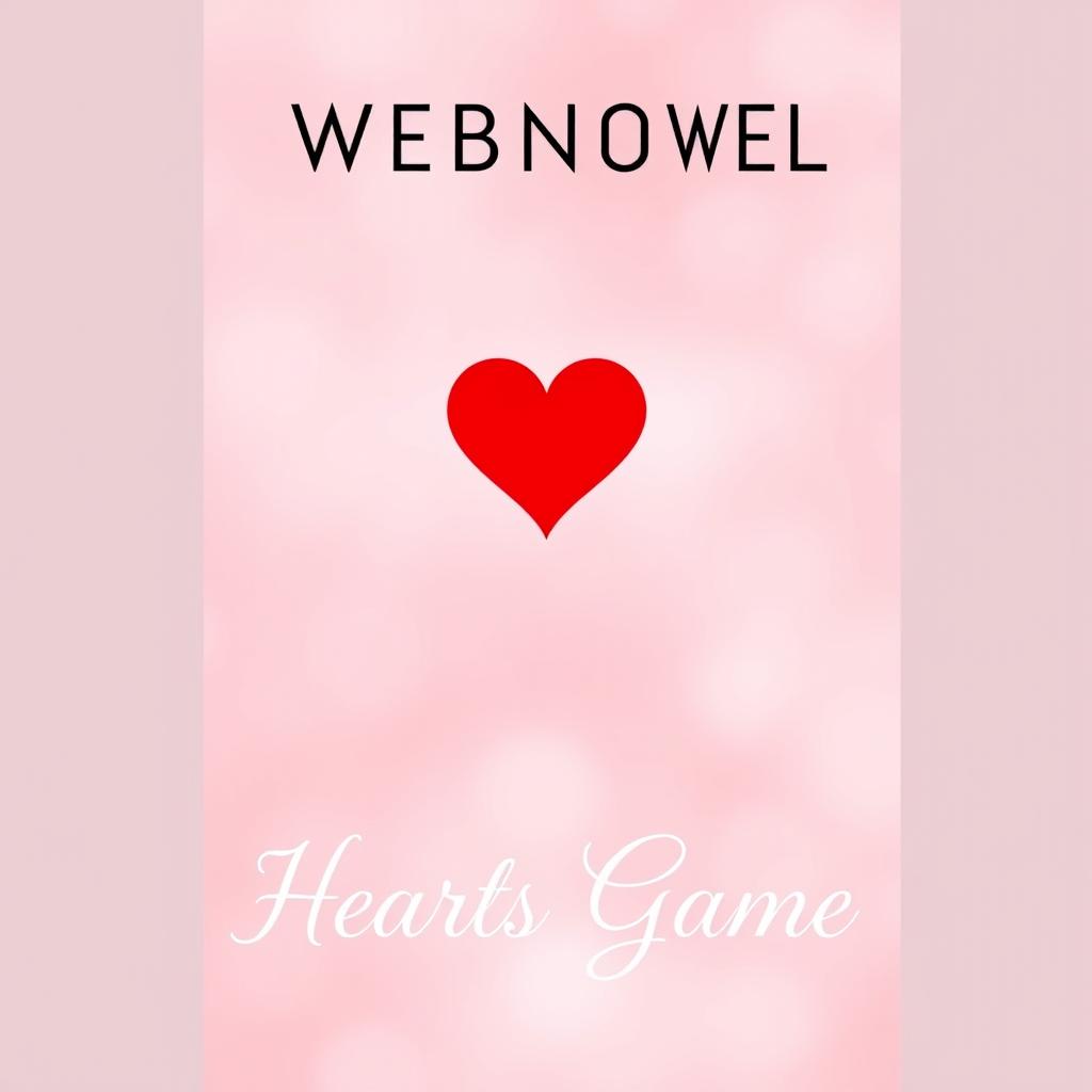 A captivating cover design for a romance webnovel featuring a simple, stylized heart at the center, resembling a poker card heart