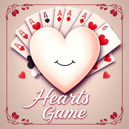 A stunning cover design for a romance webnovel featuring a central heart in a simple form, reminiscent of a poker card heart
